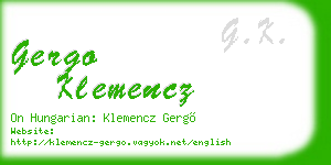 gergo klemencz business card