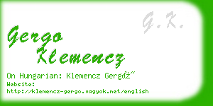 gergo klemencz business card